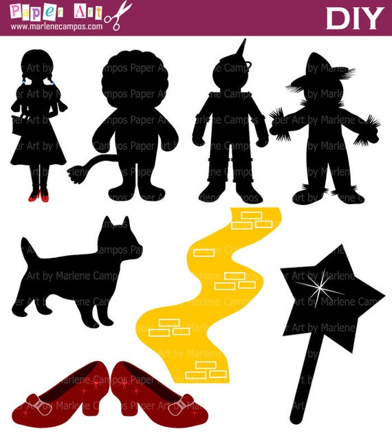 Wizard of OZ Silhouette Clip Art Inspired Wizard of oz