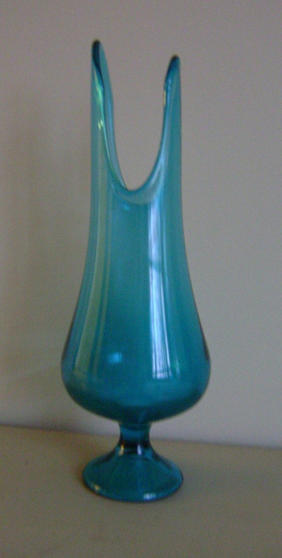 1960's Viking Blue Glass Vase