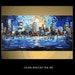 xxl 48" City large abstract textured city painting from listet artist Jolina Anthony express shipping worldwide