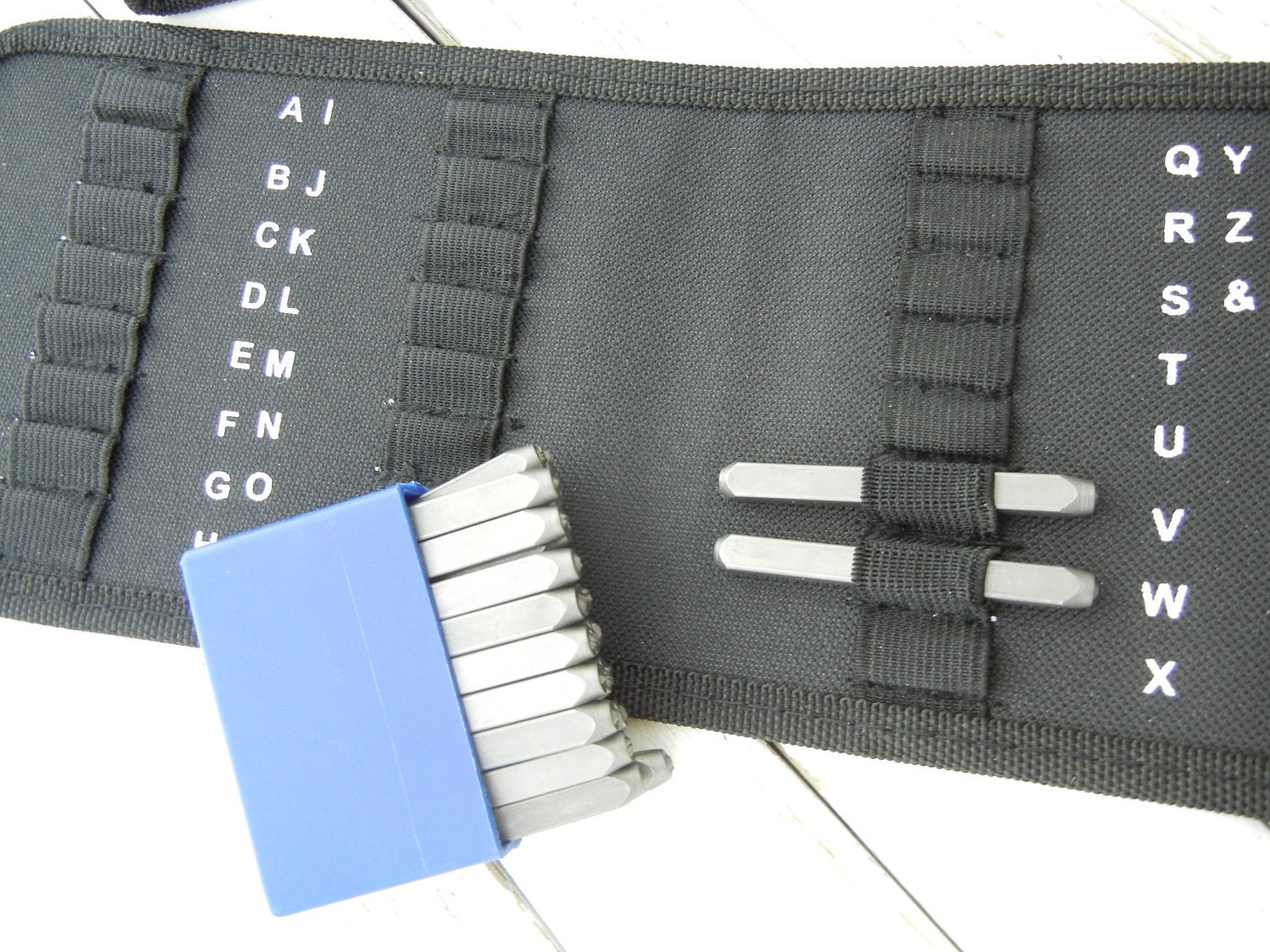 Metal Letter Stamp Holder Canvas Storage Case Get