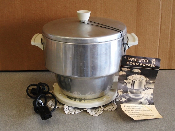 Vintage Electric Aluminum PRESTO Popcorn Corn Popper.