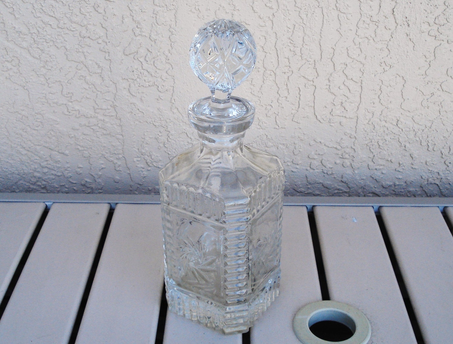 Zajecar Yugoslavia Hand Cut 24 Lead Crystal Decanter Barware A5A