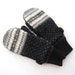 Felted Wool Mittens from Recycled Sweaters Fleece Lined Beige Grey and Black Fair Isle