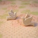 White Dove Earrings, Dove Earrings, Dove Buttons, Bird Earrings, Button Jewelry, Dove Jewelry