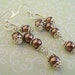 Brown Glass Pearl Earrings, Brown Earrings, Pearls Earrings, Handmade, Brow Jewelry, Earrings