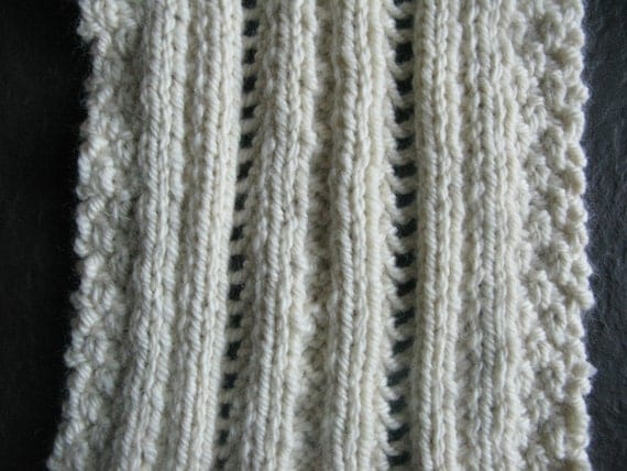 PATTERN Lace and Cable Scarf Pdf Knitting Pattern / Easy Cabled Scarf Pattern...