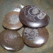 4 Moroccan Ammonite Fossil Buttons, or Cabochons, Jewelry Making, Mosaic Art, Meditation, A