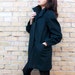 80s Wool Modern Pea Coat Slate Grey Size 8