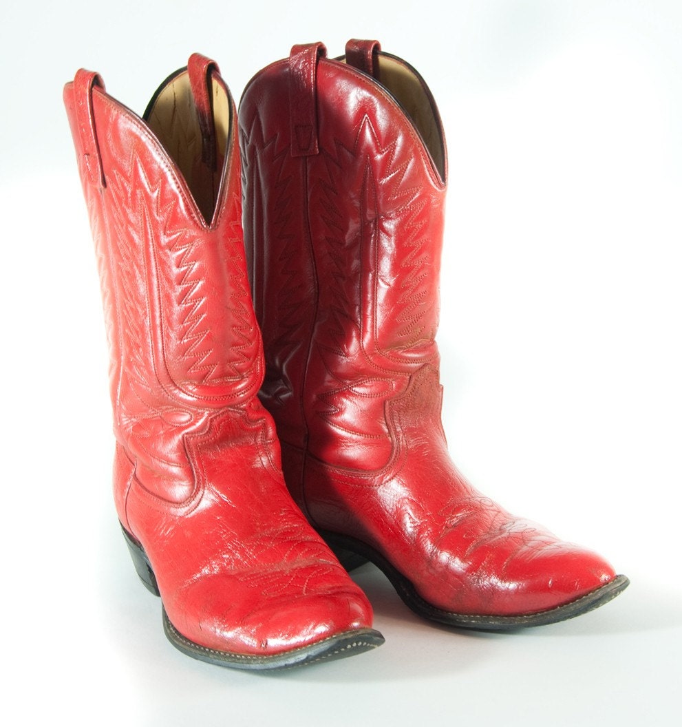 mens red snakeskin cowboy boots