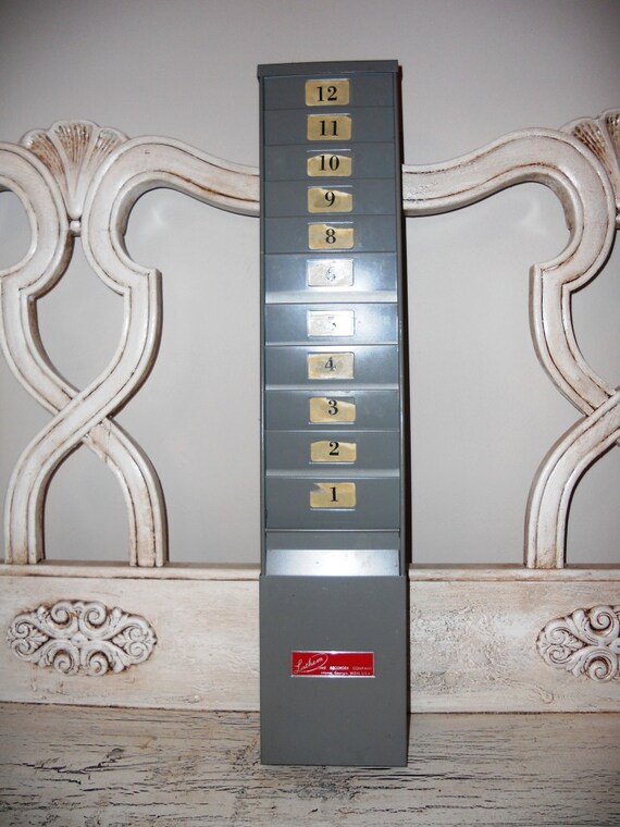 Vintage Industrial Time Card Rack Holder by Thebeezkneezvintage