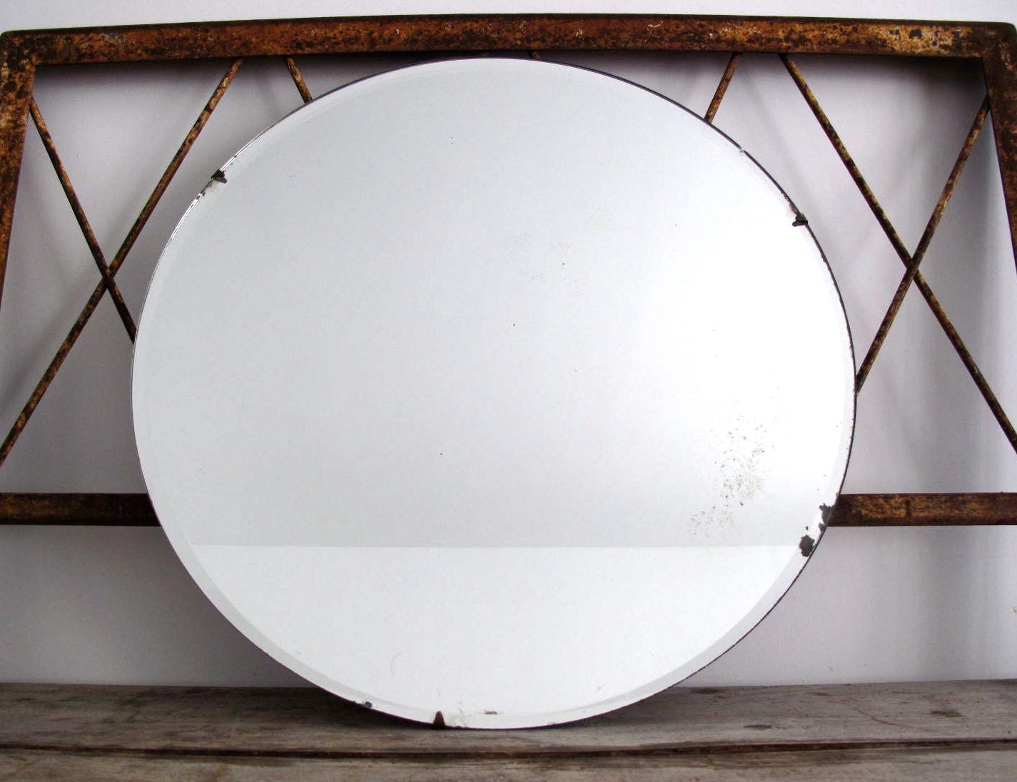 Vintage Round Mirror Wall Mirror Mirrors by SnapshotVintage