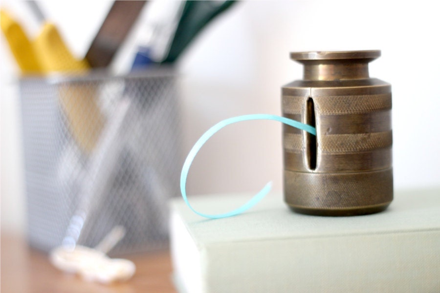 Vintage Brass Stamp Dispenser Vintage Office Supplies