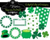 St Patricks Clipart, St Patricks Day Digital Paper, St Patricks Clip Art, Saint Patricks Day,Shamrock Clipart, Instant Download Il_170x135