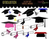 Graduation Clip Art Graduation Clipart Digital Graduation Caps Diploma Digital Clip Art Printable Instant Download Il_170x135