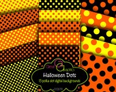 Digital Halloween Paper Polka Dot Digital Paper Printable Halloween Paper Invitation Paper Party Paper - Instant Download Il_170x135