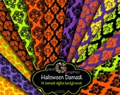 Digital Halloween Paper Printable Halloween Damask Invitation Paper Halloween Party Digital Paper - Instant Download Il_170x135