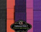 Halloween Party Digital Paper Digital Halloween Paper Printable Polka Dot Halloween Digital Paper - Instant Download Il_170x135