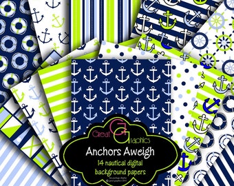 Nautical Paper Nautical Digital Paper Digital Paper Digital Nautical Nautical Printable Nautical Flag Instant Download