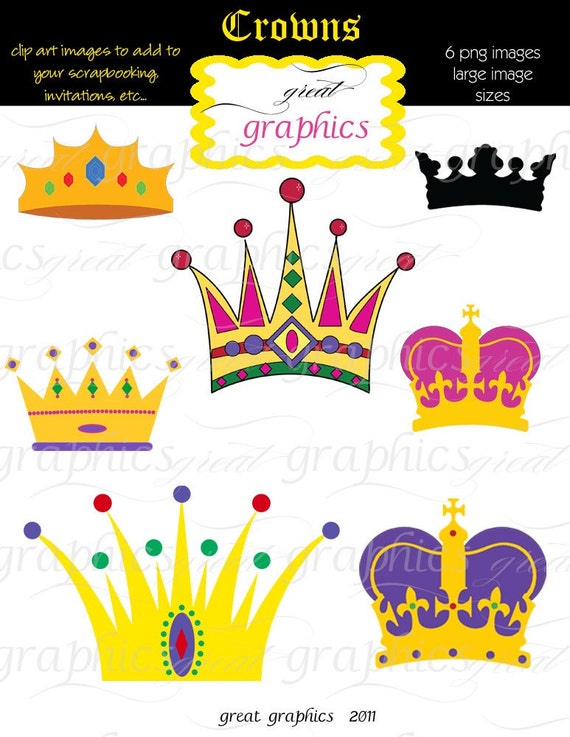 Crown Clipart, Digital Crown, Clip Art Crown, Crown Clip Art, Mardi Gras Clip Art, Clipart Crown, Instant Download Il_570xn