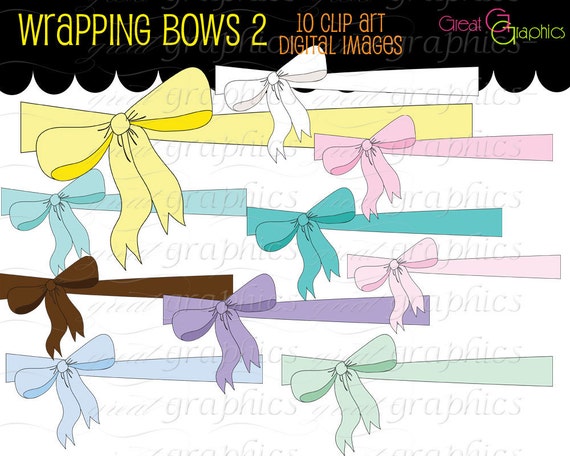 Items similar to Baby Shower Printable Clip Art Bow Digital Clipart Bow ...