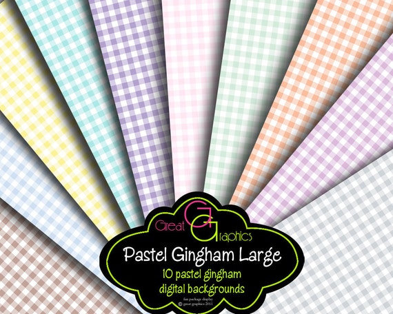 Gingham Digital Paper Pastel Pink Gingham Blue Gingham Baby Shower Paper Invitation Paper Printable Instant Download Il_570xn