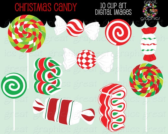 Christmas Candy Clip Art Christmas Clipart Digital Christmas