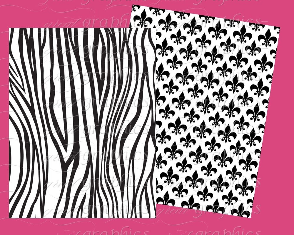 Black and White Paper Digital Paper Printable Black and White