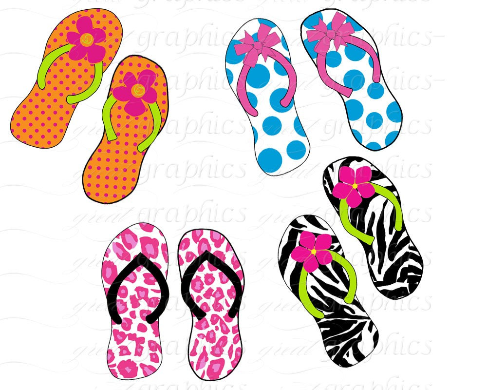 Flip Flop Clip Art Flipflop Digital Clipart Flip Flop