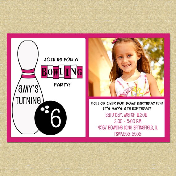 Girls Bowling Birthday Invitation - Any Age Il_570xn