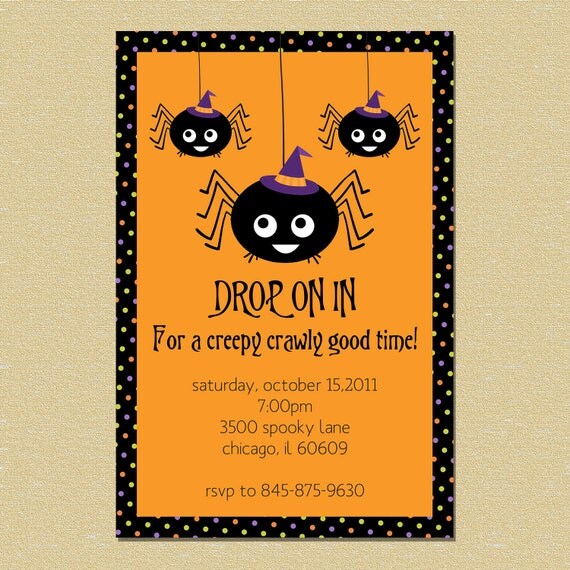 Halloween Spiders Drop On In Party by LittleMunchkinPrints