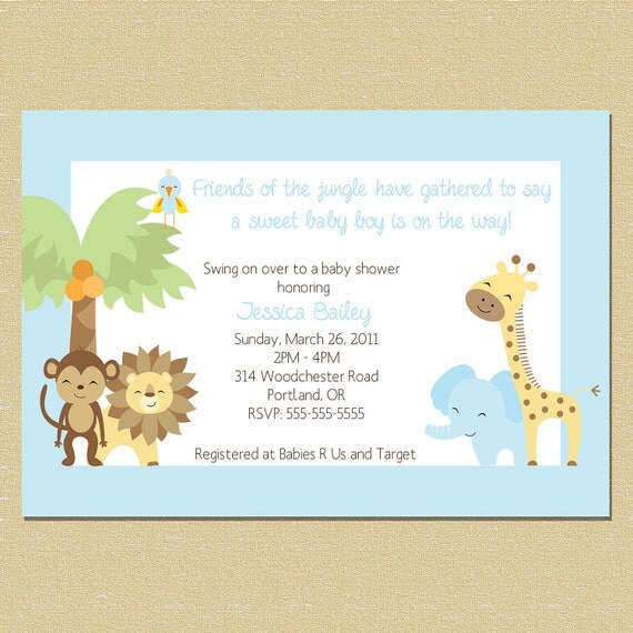 Modern Jungle Baby Shower Invitation - Boy Il_570xn