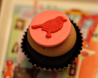 Bird Fondant Topper for Decorating Cupcakes, Cookies, Brownies or Mini-Cakes