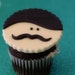 Mustache Men Fondant Face Toppers for Cupcakes, Cookies or Mini-Cakes