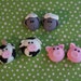 Farm Animals Fondant Toppers 3D Cow, Sheep and Pig Heads for Cupcakes, Cookies, Brownies or MiniCakes