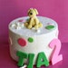 Fondant Dog, Bones, Polka Dots and Birthday Kid's Name and Age Cake Decorations for a Doggie Themed Party