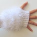 SALE Fashion- GLOVES - White Fingerless Gloves Hand KnittedClothing Accessory