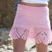 Pink Crochet Mini Skirt, Handknit Mini Skirt, Vintage Inspired Womens Skirt
