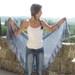 Blue Wraps Shawl, Blue shawl with a touches of white and purple Wraps Shawl, Knit Shawl, Womens Knit Shawl, Women's Clothing Accessories