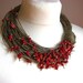 NatuRal ReD coRaL - BIG linen necklace