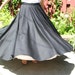 Vintage Poodle Skirt / 70s does 50s / Full Circle Skirt / Polyester / Black / Adjustable Skirt