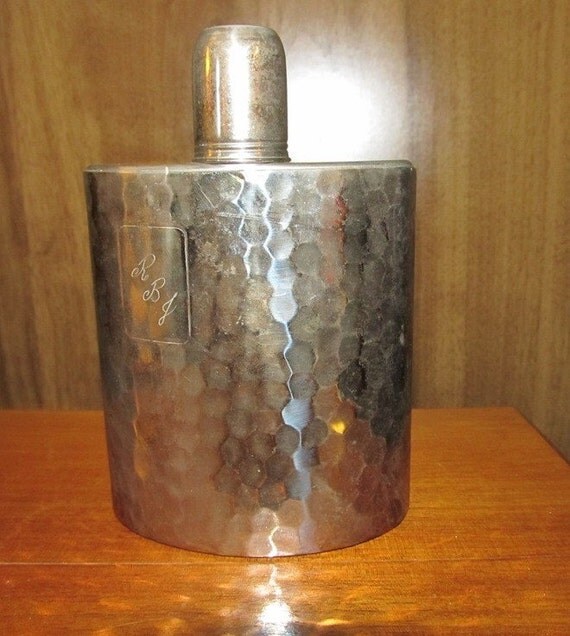 Hammered aluminum flask made in Germany US zone in the 1940s
