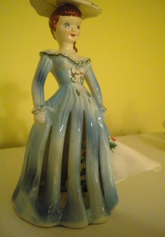 Rare Large Ceramic Woman Napkin Holder 1950s