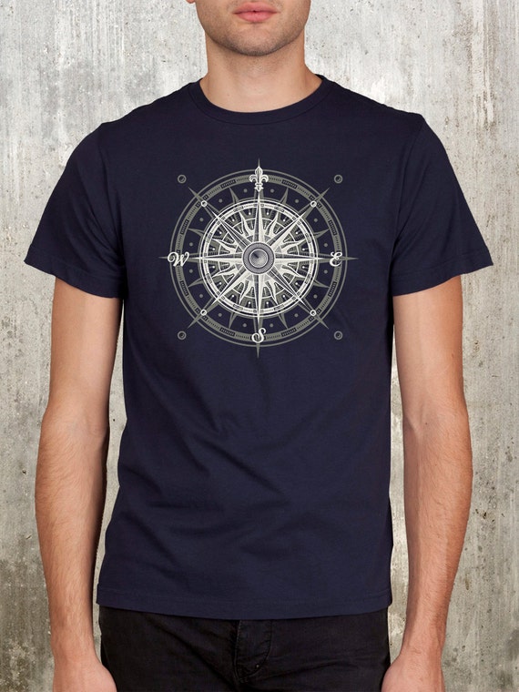 Men's T-Shirt - Nautical Compass Collage - Sizes Small, Medium, Large ...