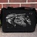 Star Wars Millenium Falcon Old Postal Stamp - Black Cotton Canvas Messenger Bag