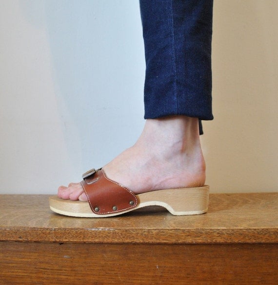 scholl wooden clogs