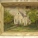 Vintage oil painting on bord,framed.Landscape ,church.Summer.Signed by artist Joan Oakley .Framed.21"x17".Excellent condition.