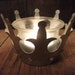 CROWN CANDLE HOLDER, aluminium, glass, tea light