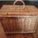 RESERVED for Ellen, sale-vintage wicker PICNIC BASKETS, farmers lunch box, Treasury item, Chinese,large, 40 x 28 x 26 cm