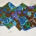 Funky vintage floral barkcloth napkins linens set of four 1960s