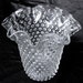 Vintage Fenton Clear Glass Hobnail Vase Large with Ruffled Edge MINT